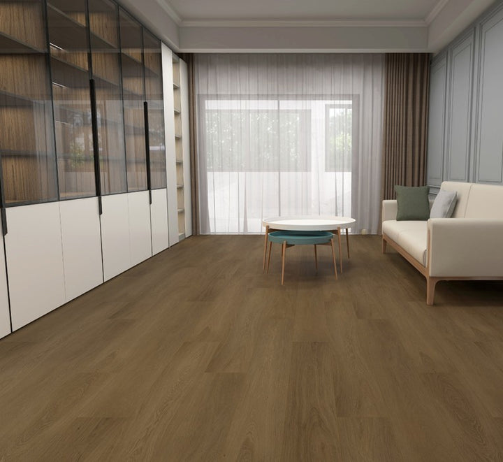 BRACKEN SHADE VSP4822 - Fuzion SmartDrop Elite Pro 5mm luxury vinyl plank flooring featuring wide 9 1/4 inch planks, embossed wood texture, and durable waterproof construction.