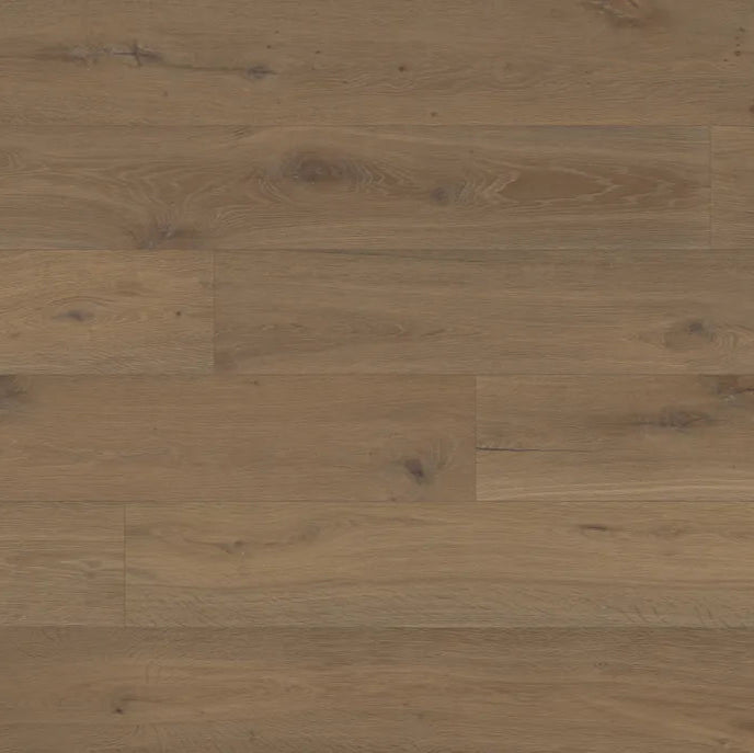 Close-up of Cabin Hearth white oak engineered hardwood flooring in rustic cabin hearth tone – durable, natural finish hardwood by Advanced Flooring Waterloo.