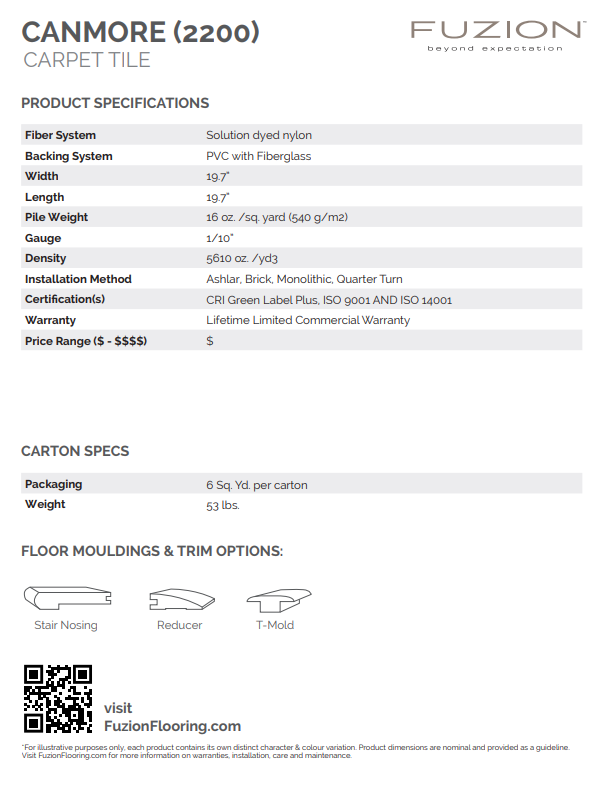 Fuzion Carpet Tile - Canmore Collection
