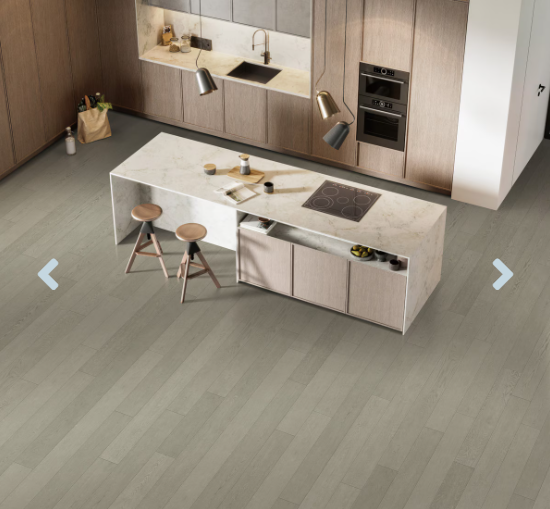 A modern room which displays the beautiful look of Cashmere premium engineered hardwood flooring from Toucan.