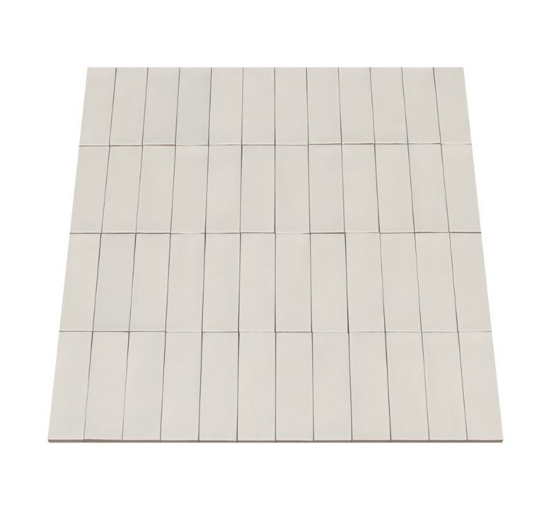 Ceratec Confetto 2x6 matte Bianco white porcelain tile flooring and wall tile – elegant white porcelain tile ideal for kitchens, showers, and laundry areas. Offered by Advanced Flooring Waterloo with tile installation in Kitchener and Waterloo and Canada-wide delivery.