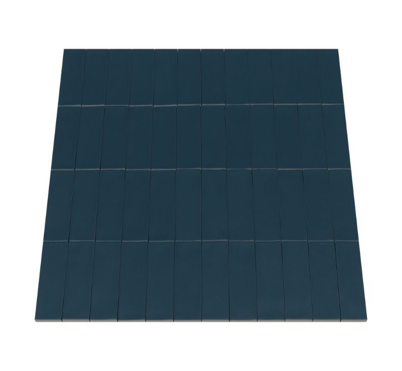 Ceratec Confetto 2x6 matte Blu blue porcelain tile flooring and backsplash – bold blue porcelain tile perfect for modern kitchens and accent walls. Available at Advanced Flooring Waterloo with installation in Kitchener and Waterloo and nationwide shipping.