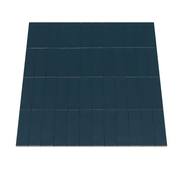 Ceratec Confetto 2x6 matte Blu blue porcelain tile flooring and backsplash – bold blue porcelain tile perfect for modern kitchens and accent walls. Available at Advanced Flooring Waterloo with installation in Kitchener and Waterloo and nationwide shipping.