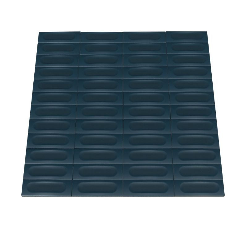 Ceratec Confetto 2x6 Struttura Blu blue porcelain tile flooring and backsplash – deep blue textured porcelain tile for accent walls and showers, available with installation in Waterloo and Kitchener from Advanced Flooring Waterloo and delivery across Canada.