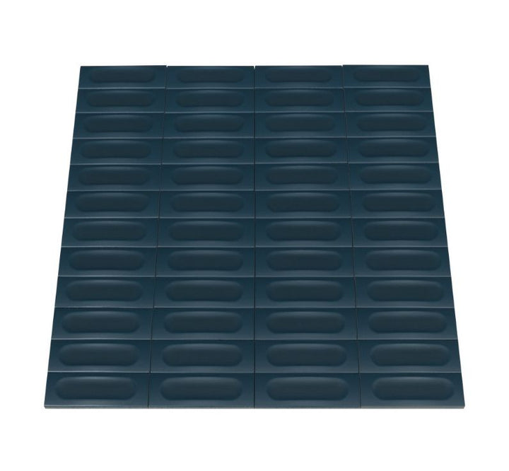 Ceratec Confetto 2x6 Struttura Blu blue porcelain tile flooring and backsplash – deep blue textured porcelain tile for accent walls and showers, available with installation in Waterloo and Kitchener from Advanced Flooring Waterloo and delivery across Canada.