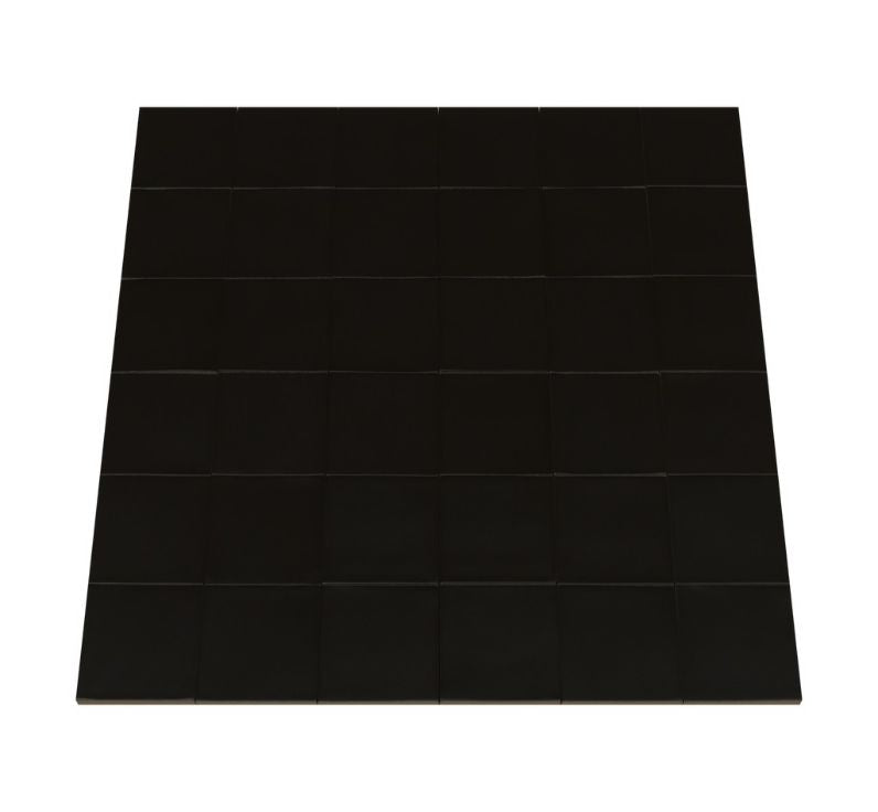 Ceratec Confetto 4x4 matte Nero black porcelain tile flooring and backsplash – elegant porcelain tiles for modern kitchen and bathroom designs, sold by Advanced Flooring Waterloo with nationwide Canadian shipping.