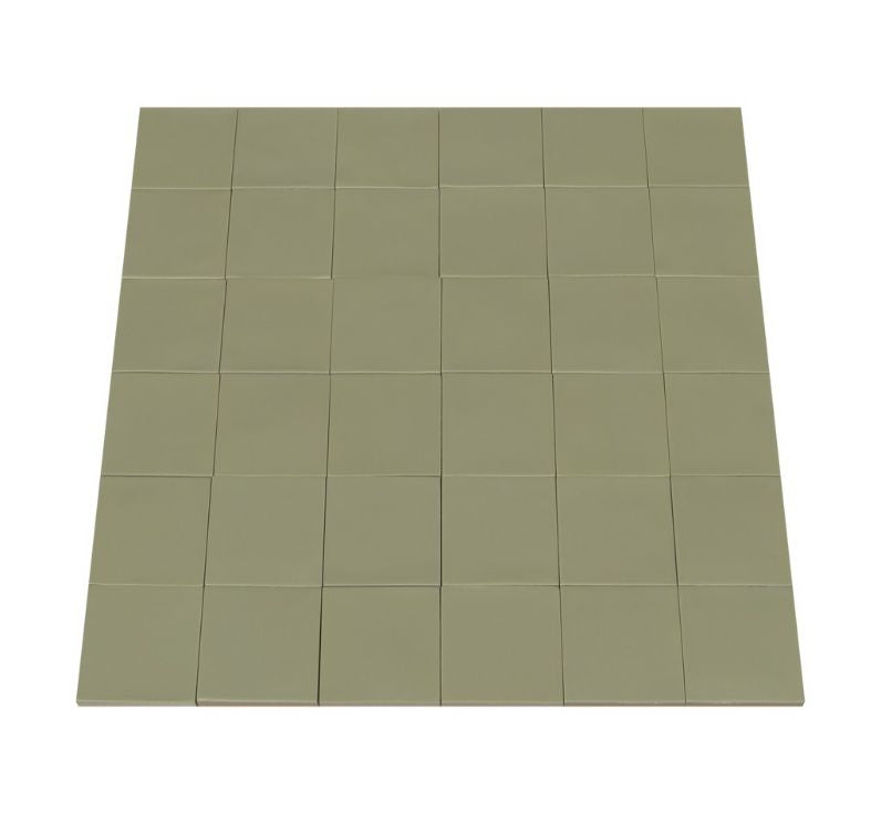 Ceratec Confetto 4x4 matte Salvia green porcelain tile flooring and wall tile – stylish and stain-resistant porcelain tiles for kitchens and bathrooms, available at Advanced Flooring Waterloo with Canada-wide delivery.