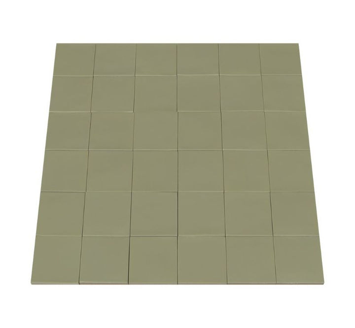 Ceratec Confetto 4x4 matte Salvia green porcelain tile flooring and wall tile – stylish and stain-resistant porcelain tiles for kitchens and bathrooms, available at Advanced Flooring Waterloo with Canada-wide delivery.