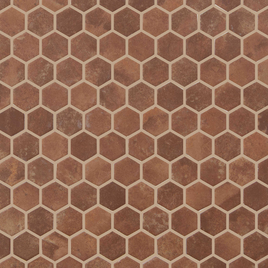 Ceratec Hexacotta Romana matte hexagon mosaic tile sheet marble look detail Advanced Flooring