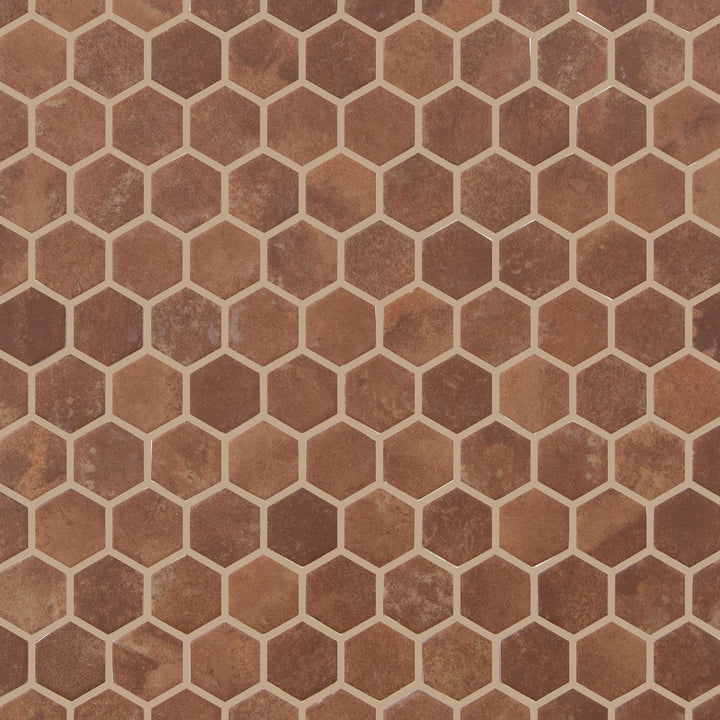 Ceratec Hexacotta Romana matte hexagon mosaic tile sheet marble look detail Advanced Flooring