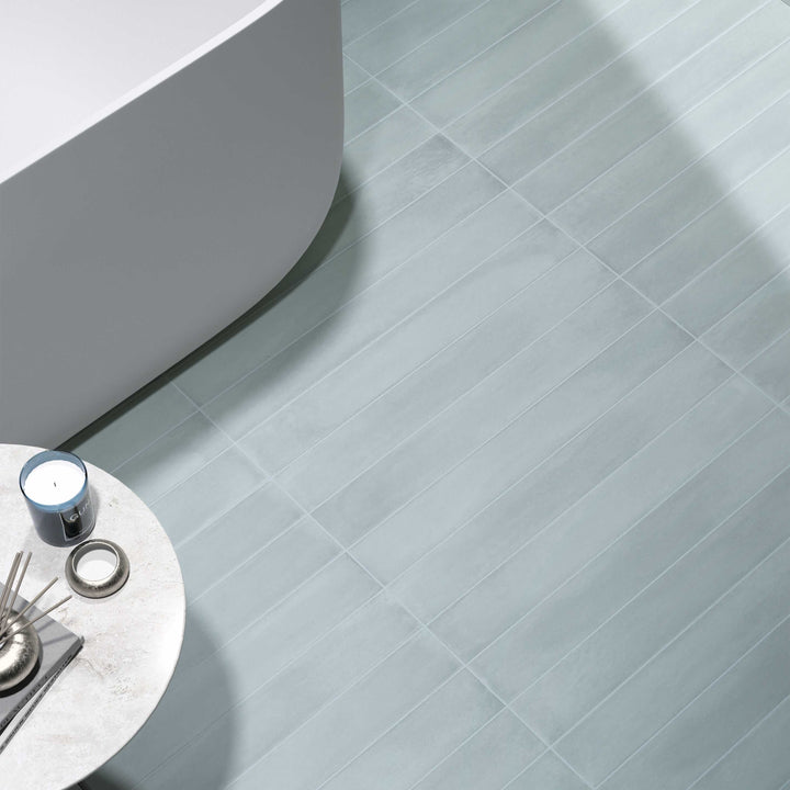 Room scene showcasing Ceratec Stonella matte porcelain tile flooring.
