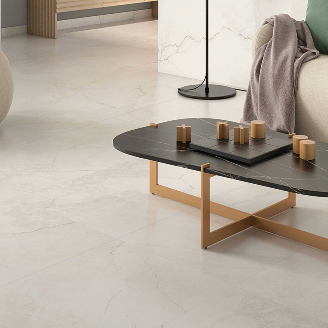 Ceratec white and being tile. Ideal for modern homes. Available at Advanced Flooring Waterloo. 