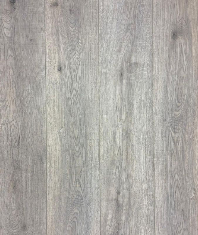 Close-up of DF-001 Home's Pro SPC 6mm Vinyl flooring in gray wood-look with a natural grain pattern. Available at Advanced Flooring Waterloo. 