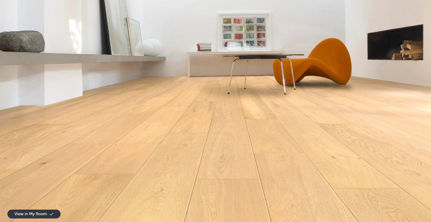 Dreamweave - Fuzion Whistler's Village oak engineered hardwood flooring, 3mm face layer, 9/16" thickness featuring a wide plank design, natural wood grain texture. Shop at Advanced Flooring Waterloo. 