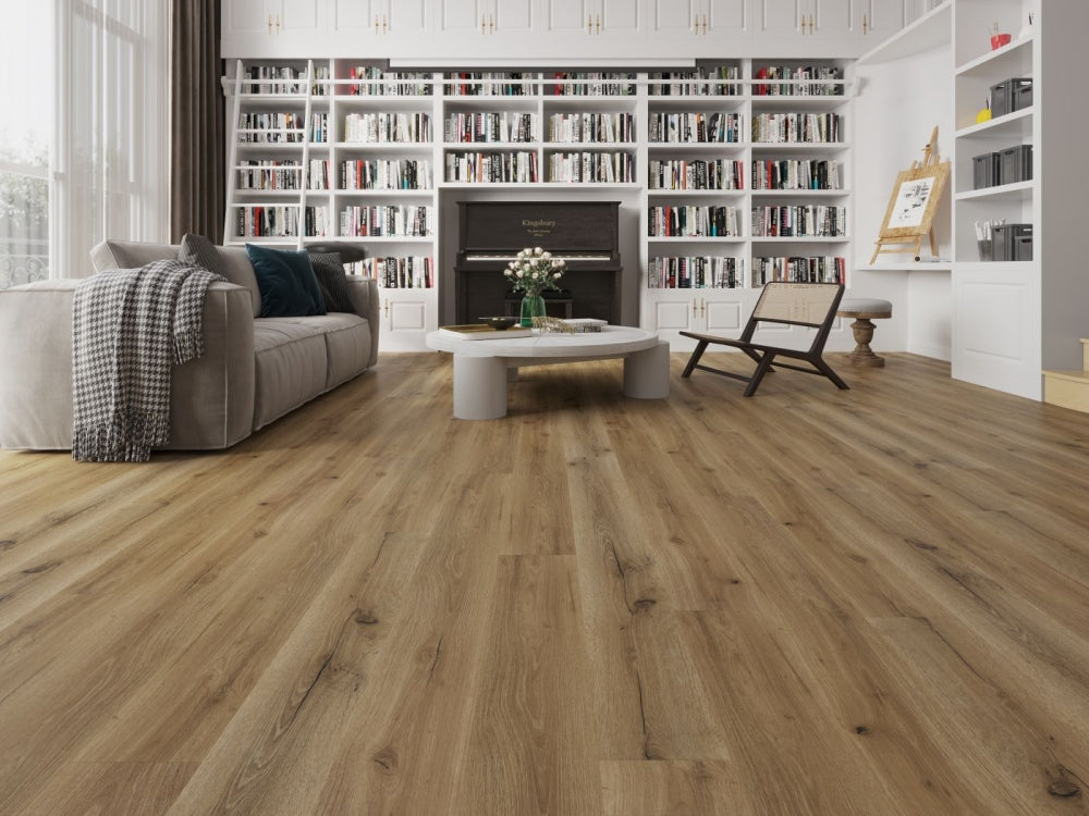 Room with Durham AquaPlus Royal 8mm SPC vinyl flooring installed