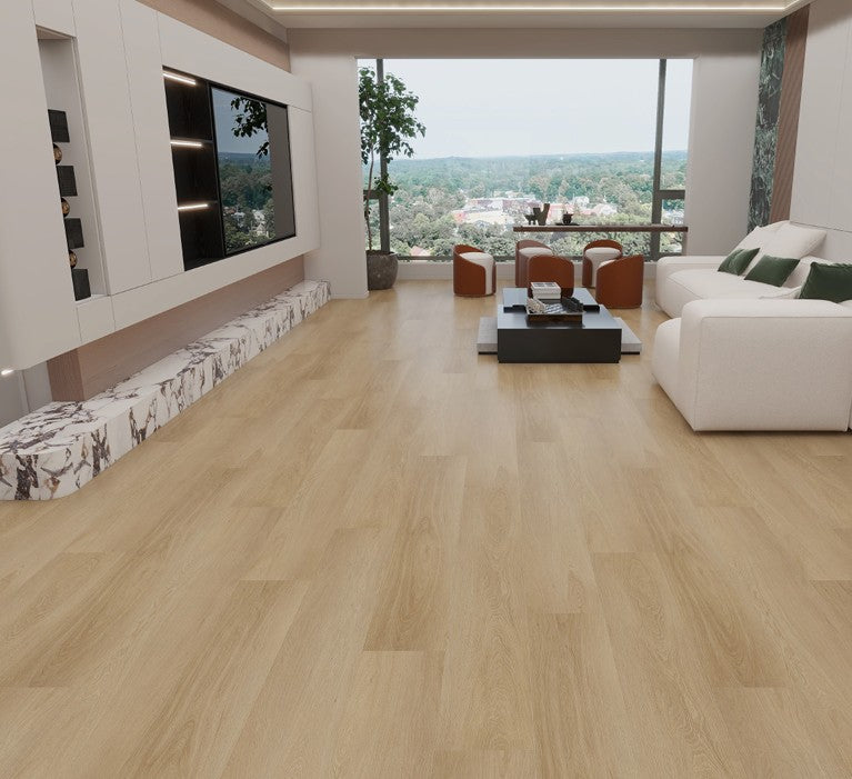ECHO HILL VSP4853 - Fuzion SmartDrop Elite Pro 5mm luxury vinyl plank flooring featuring wide 9 1/4 inch planks, embossed wood texture, and durable waterproof construction.