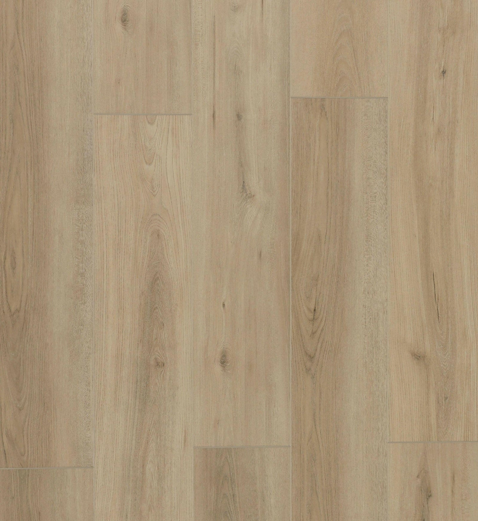Close-up showing the texture and color of light brown Purelux looselay vinyl plank flooring.