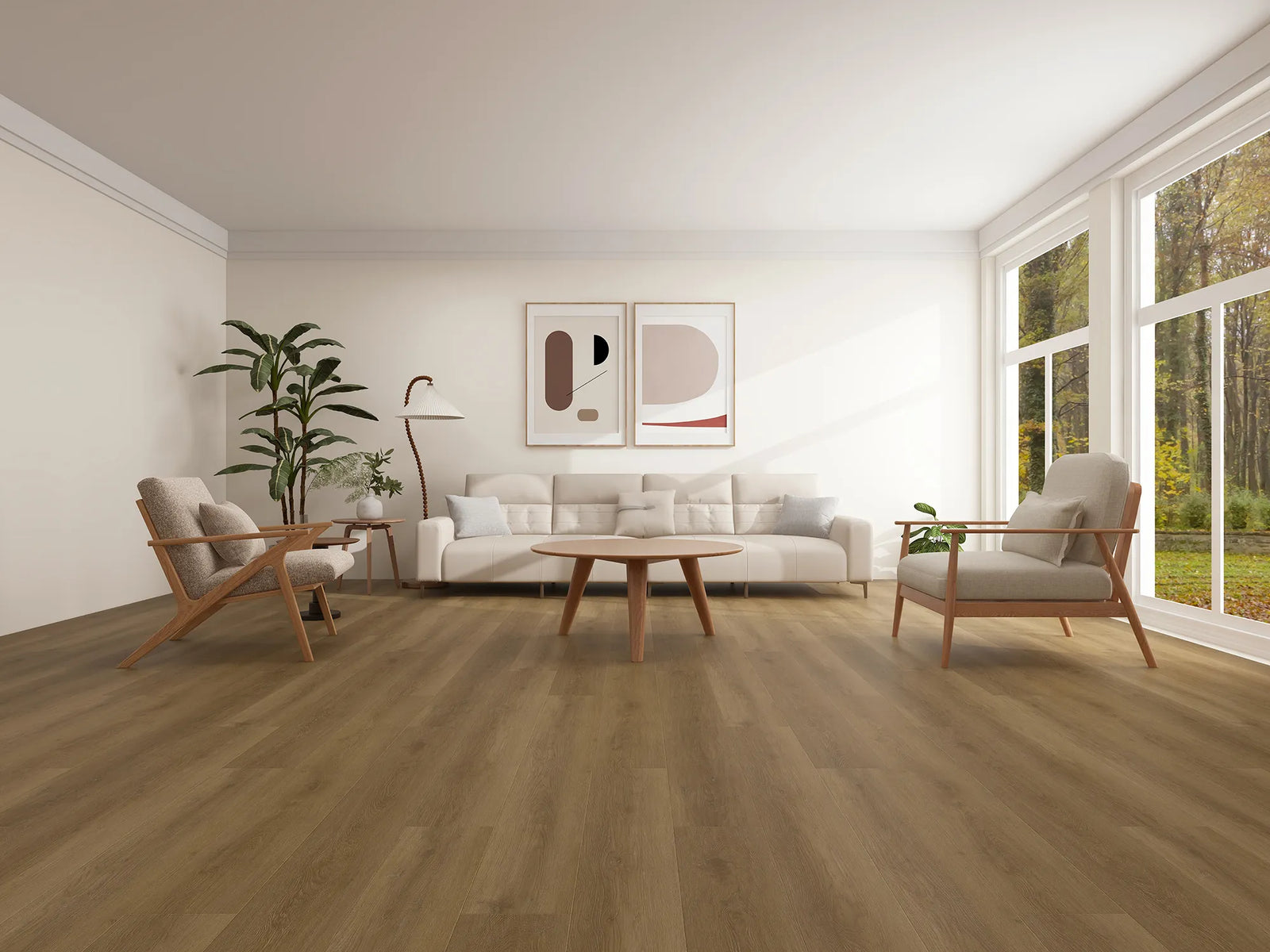Canadian Standard Evion 9 ESKA EV411010 installed in a modern living room showcasing realistic grain. Available at Advanced Flooring. 