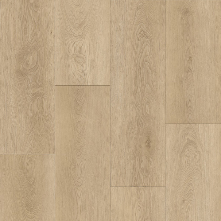 Close-up of a wooden floor with a beige color and visible grain pattern.