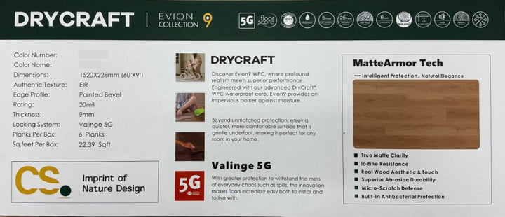 Canadian Standard Evion Collection 9 product page with technical specifications and features.