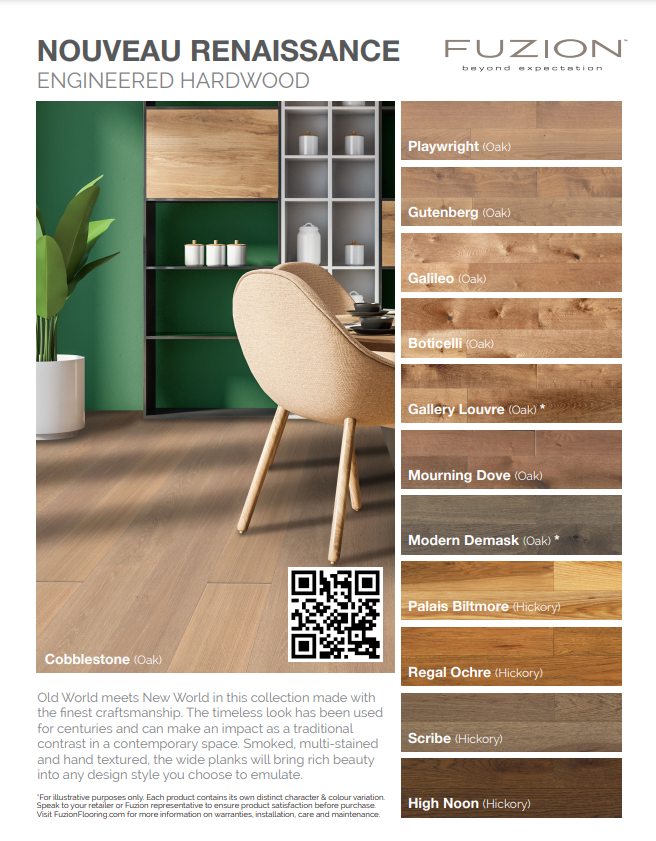 Nouveau Renaissance engineered Hardwood collection by Fuzion. Product detail. Available at Advanced Flooring Waterloo. 