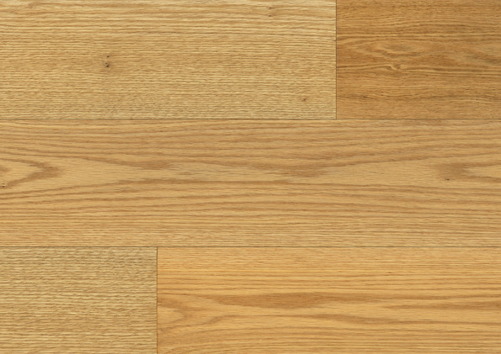 Close-up of Fusion Gentle Graze 7.5" engineered oak hardwood flooring from Velvet Grove collection showing strong 3mm veneer layer, T&G joint, and 3/4" thick plank. Available at Advanced Flooring Waterloo.