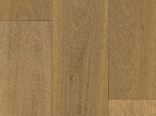 Close-up of Fusion Gullwing 6" engineered oak hardwood flooring from Outer Banks Elite collection, 3mm veneer layer, and Light wire-brushed texture. Available at Advanced Flooring Waterloo. 