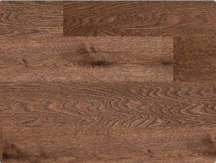 Close-up of Fusion Hatteras 6" engineered oak hardwood flooring from Outer Banks Elite collection, 3mm veneer layer, and Light wire-brushed texture. Available at Advanced Flooring Waterloo. 