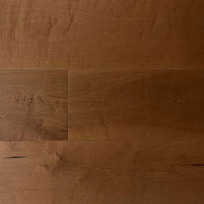 Close-up showing the texture and color of Original Maple NAF maple engineered hardwood flooring.