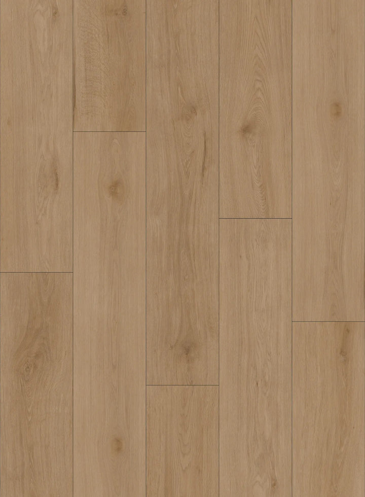 Close-up of LUMI EV411011 WPC 9MM vinyl plank showing wood texture and matte finish. Canada-wide delivery available.