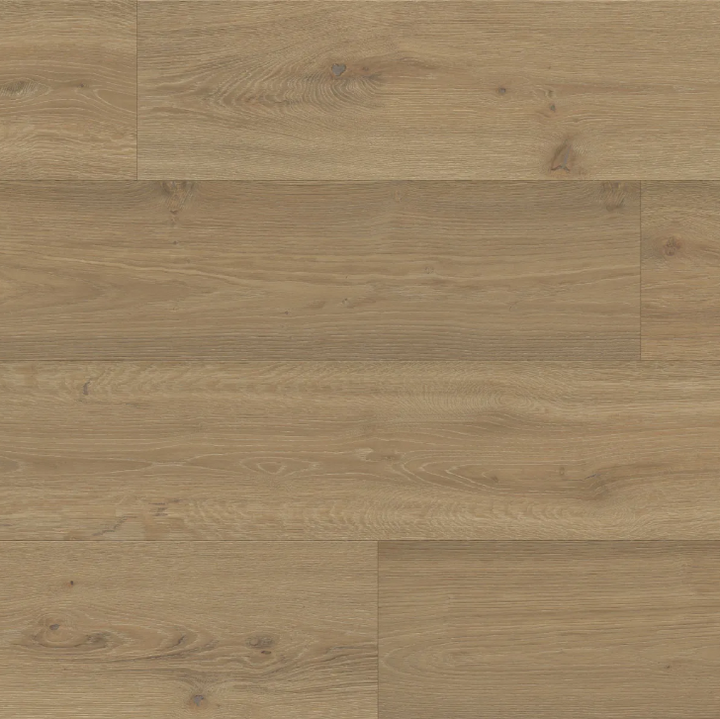 Madrigal - Wide plank Fuzion Beaux Arts white oak engineered hardwood with wire-brushed texture and natural wood grain finish.
