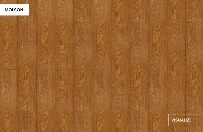 Close-up showing the texture and color of Molson NAF 12mm waterproof laminate flooring.