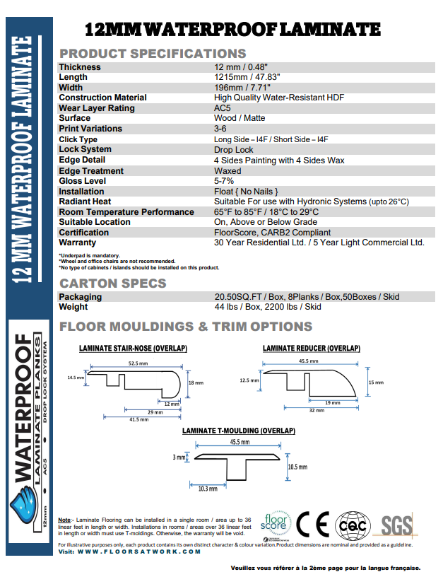 Molson - NAF 12mm Waterproof Laminate