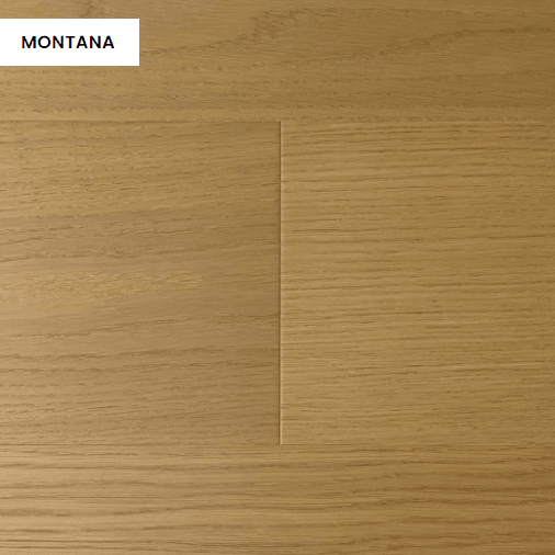 Close-up showing the texture and color of Montana NAF oak engineered hardwood flooring.
