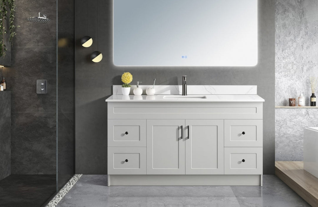 HDF Vanity 60in NAF Double sink