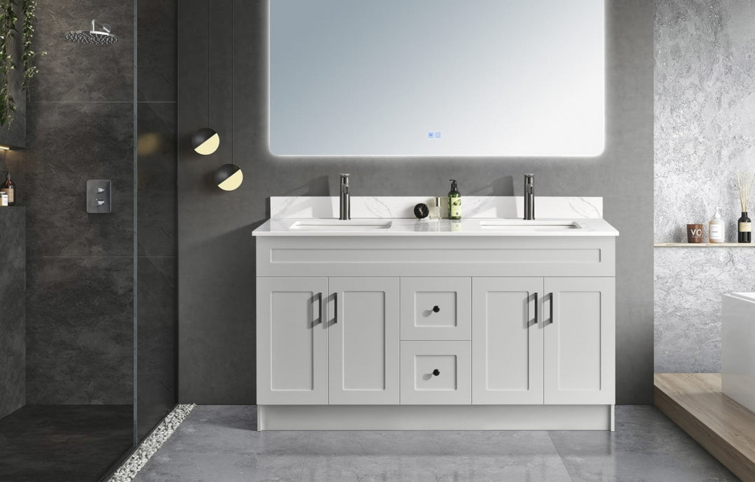 HDF Vanity 60in NAF Double sink