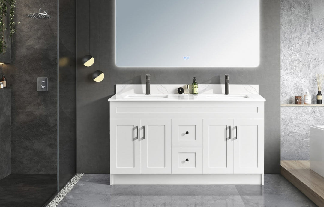 HDF Vanity 60in NAF Double sink
