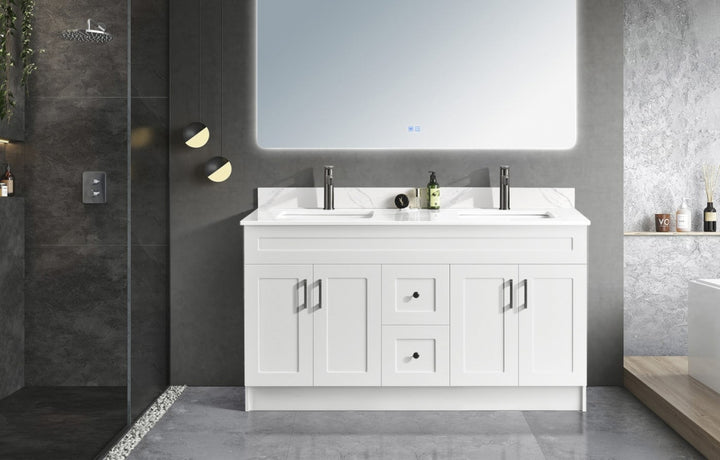 HDF Vanity 60in NAF Double sink