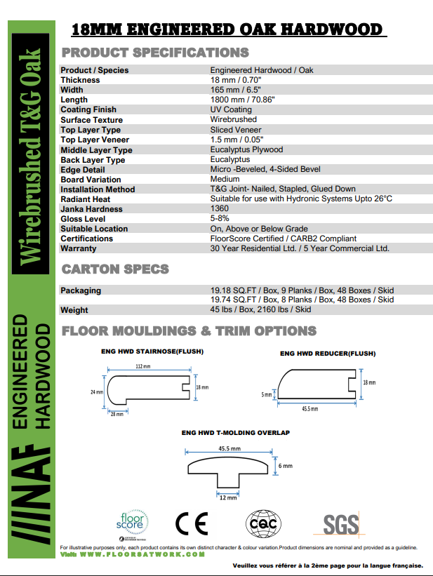 Naples - NAF 6.5''x 18mm OAK Engineered Hardwood