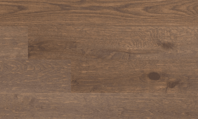 Close-up of Fusion Native 6" x 9/16" engineered European oak hardwood flooring from Outer Banks Clic collection, 2.5mm veneer layer, and Light wire-brushed texture. Available at Advanced Flooring Waterloo.