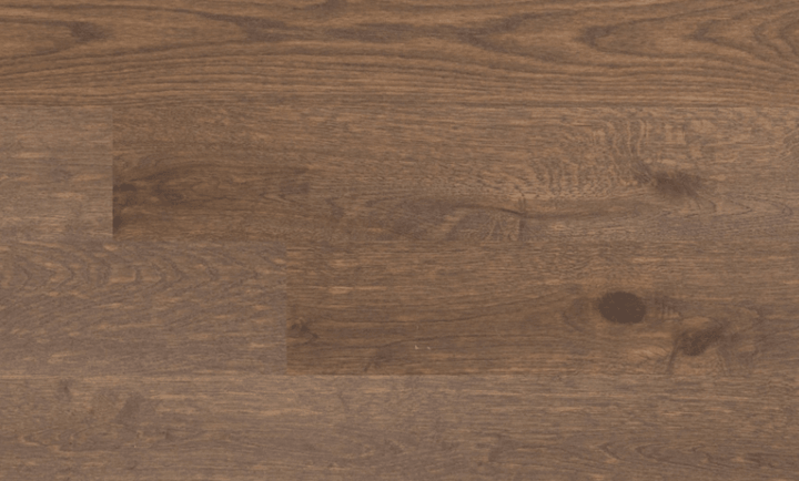 Close-up of Fusion Native 6" x 9/16" engineered European oak hardwood flooring from Outer Banks Clic collection, 2.5mm veneer layer, and Light wire-brushed texture. Available at Advanced Flooring Waterloo.