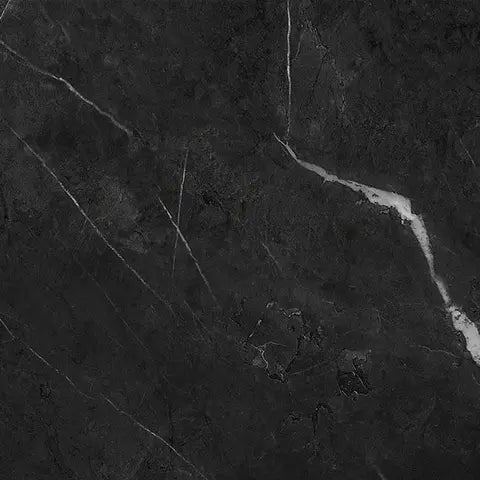 Close-up of black marble with veins