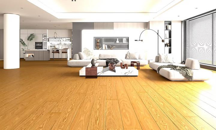 Oatlight ABC Woden Lumine Collection European oak engineered hardwood flooring featuring wide planks and a strong 4mm Veneer layer. 