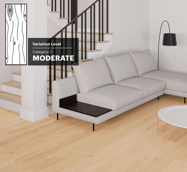 PALISADE BWOAK207PAL - Fuzion Briarwood white oak engineered hardwood flooring featuring wide plank design, natural wood grain texture, and micro-beveled edges.