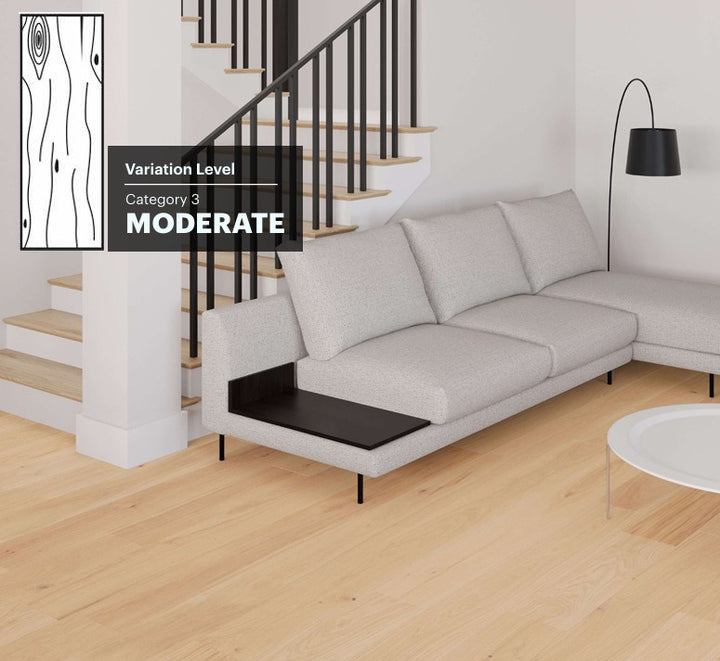 PALISADE BWOAK207PAL - Fuzion Briarwood white oak engineered hardwood flooring featuring wide plank design, natural wood grain texture, and micro-beveled edges.