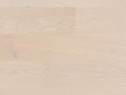 Close-up of Fusion Pinctada 6" engineered oak hardwood flooring from Outer Banks Elite collection, 3mm veneer layer, and Light wire-brushed texture. Available at Advanced Flooring Waterloo. 