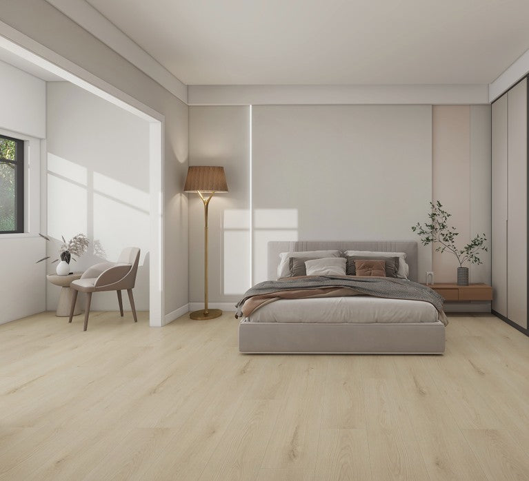 Polar Crest VSP4621 - Fuzion SmartDrop Elite Pro 5mm luxury vinyl plank flooring featuring wide 9 1/4 inch planks, embossed wood texture, and durable waterproof construction.