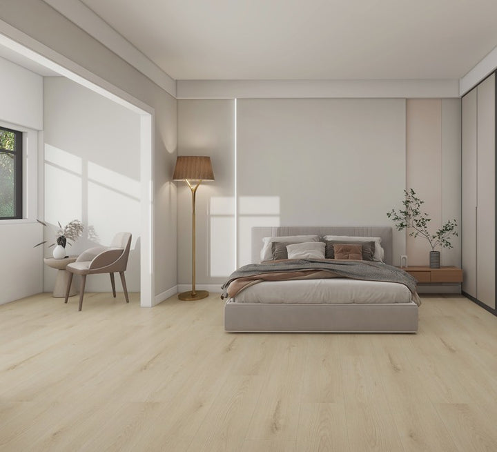 Polar Crest VSP4621 - Fuzion SmartDrop Elite Pro 5mm luxury vinyl plank flooring featuring wide 9 1/4 inch planks, embossed wood texture, and durable waterproof construction.