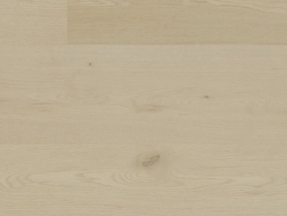 Close-up of Repose engineered oak hardwood flooring by Fuzion, featuring a wire-brushed texture, 7 1/2" x 9/16" plank. Available at Advanced Flooring Waterloo.