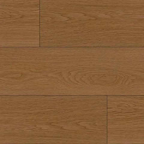 Close-up of wooden flooring with a warm brown color.